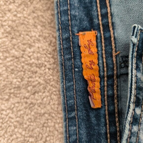 Vintage Y2K 2000s 90s Fairy Boho Embroidered Floral Lolita Jean Denim Skirt M - Picture 7 of 10